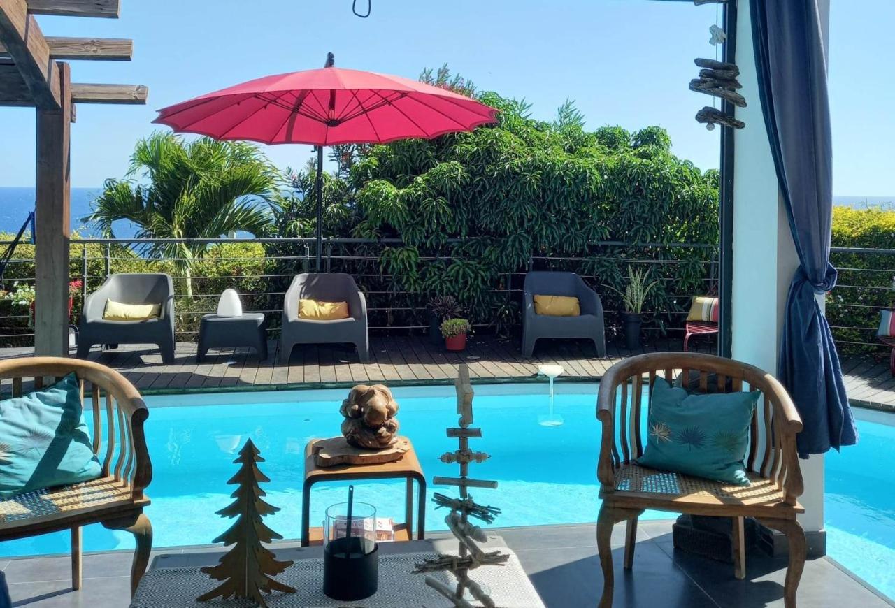 Suite Indigo Jacuzzi Prive Piscine Vue Mer Acces Cuisine Laverie 圣皮埃尔 外观 照片